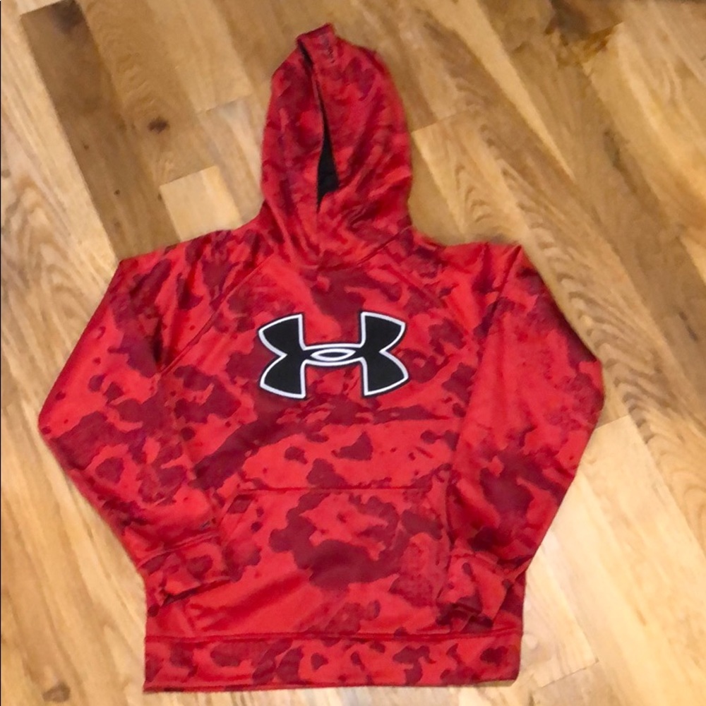 Boys red camo hoodie
